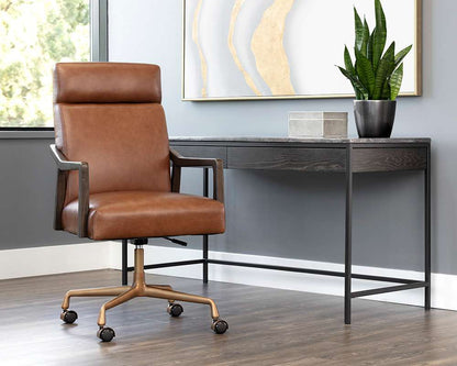 Sunpan - Westport Collin Office Chair - Brown - Shalimar Tobacco Leather - 110542 veiw 5