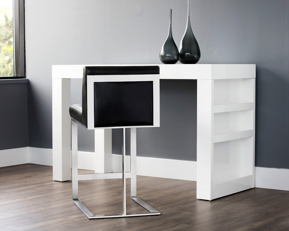 Sunpan - Ikon Dean Counter Stool - Stainless Steel - Cantina Black - 103718_CLOSEOUT view 4