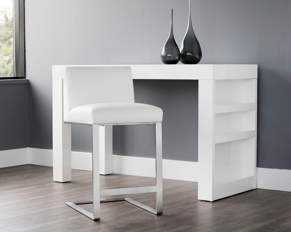 Sunpan - Ikon Dean Counter Stool - Stainless Steel - Cantina White - 103717 view 4