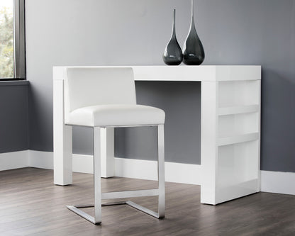 Sunpan - Ikon Dean Counter Stool - Stainless Steel - Cantina White - 103717 view 4