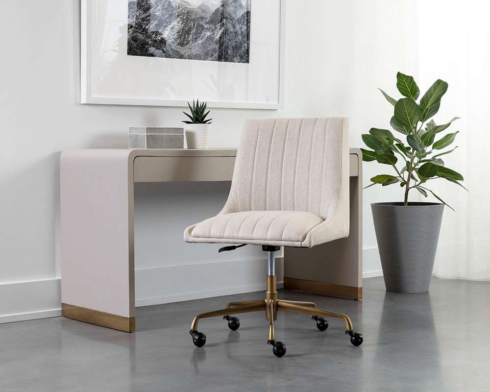 Sunpan - Irongate Halden Office Chair - Beige Linen - 108730 veiw 5