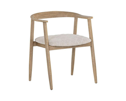 Sunpan - Jeremy Dining Armchair - Weathered Oak - Dove Cream - 107283_SUN veiw 1