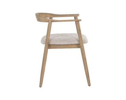 Sunpan - Jeremy Dining Armchair - Weathered Oak - Dove Cream - 107283_SUN veiw 2