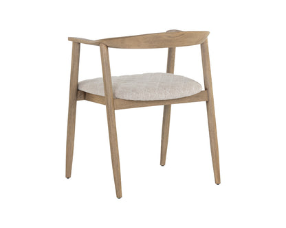 Sunpan - Jeremy Dining Armchair - Weathered Oak - Dove Cream - 107283_SUN view 4