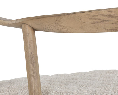 Sunpan - Jeremy Dining Armchair - Weathered Oak - Dove Cream - 107283_SUN view 7