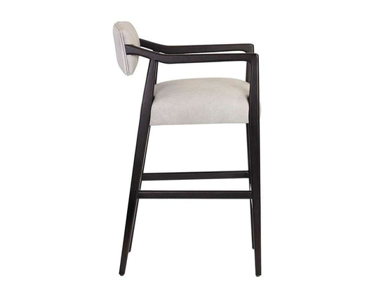 Sunpan - Westport Keagan Barstool - Saloon Light Grey Leather - 110556_CLOSEOUT veiw 2
