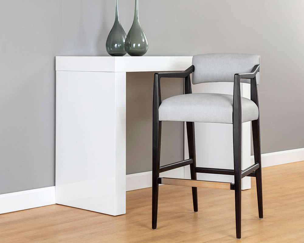 Sunpan - Westport Keagan Barstool - Saloon Light Grey Leather - 110556_CLOSEOUT veiw 4