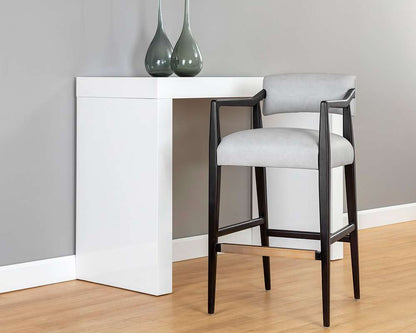 Sunpan - Westport Keagan Barstool - Saloon Light Grey Leather - 110556_CLOSEOUT veiw 4