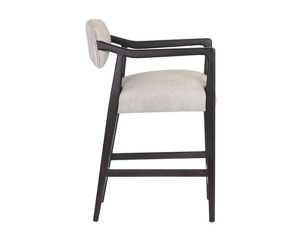 Sunpan - Westport Keagan Counter Stool - Saloon Light Grey Leather - 110559_CLOSEOUT veiw 2