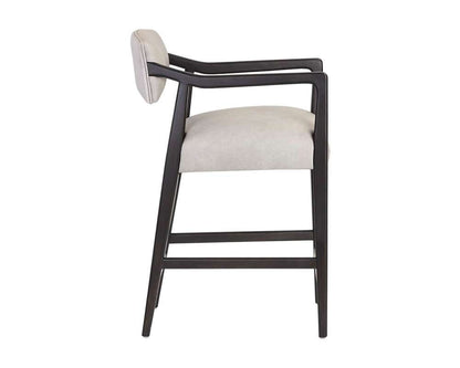 Sunpan - Westport Keagan Counter Stool - Saloon Light Grey Leather - 110559_CLOSEOUT veiw 2