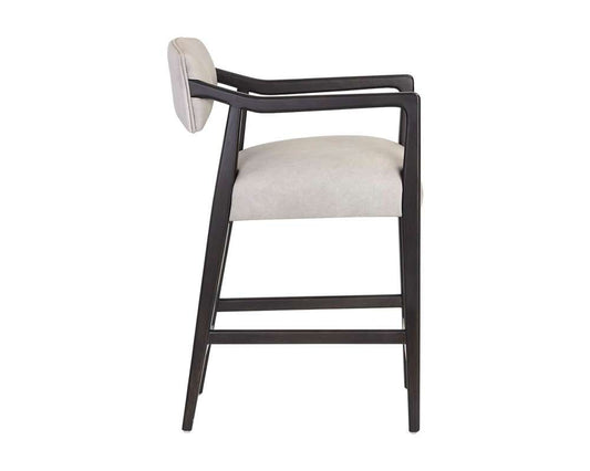 Sunpan - Westport Keagan Counter Stool - Saloon Light Grey Leather - 110559_CLOSEOUT veiw 2
