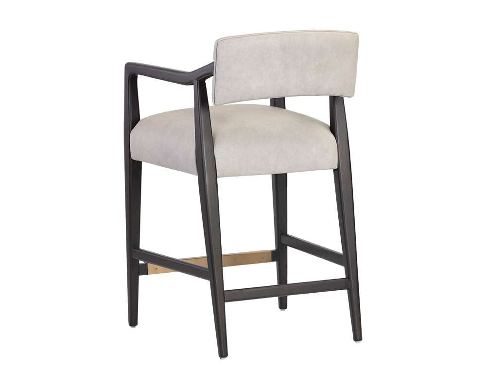 Sunpan - Westport Keagan Counter Stool - Saloon Light Grey Leather - 110559_CLOSEOUT veiw 3