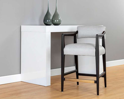 Sunpan - Westport Keagan Counter Stool - Saloon Light Grey Leather - 110559_CLOSEOUT veiw 4