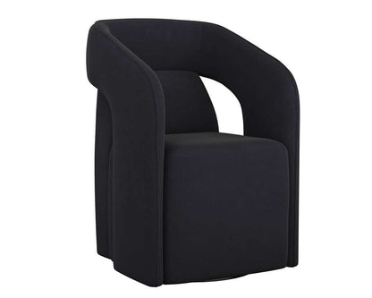 Sunpan - Kendrick Wheeled Dining Armchair - Abbington Black - 110033_SUN veiw 1