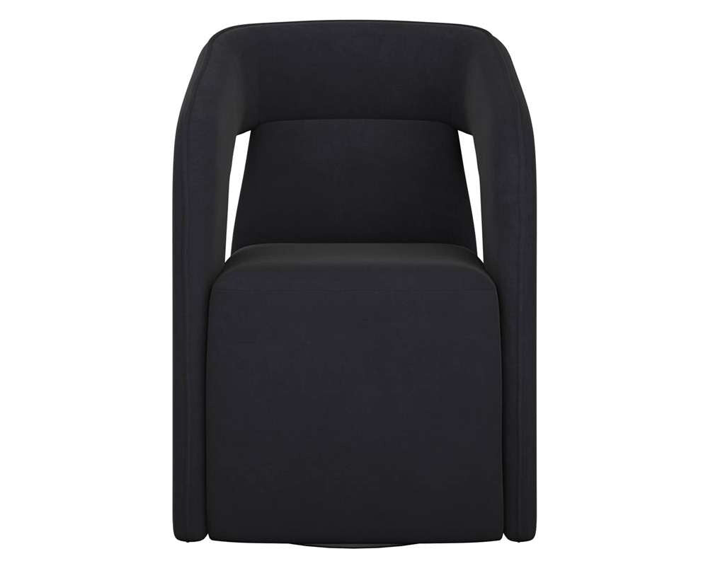 Sunpan - Kendrick Wheeled Dining Armchair - Abbington Black - 110033_SUN veiw 2