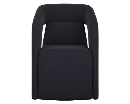 Sunpan - Kendrick Wheeled Dining Armchair - Abbington Black - 110033_SUN veiw 2