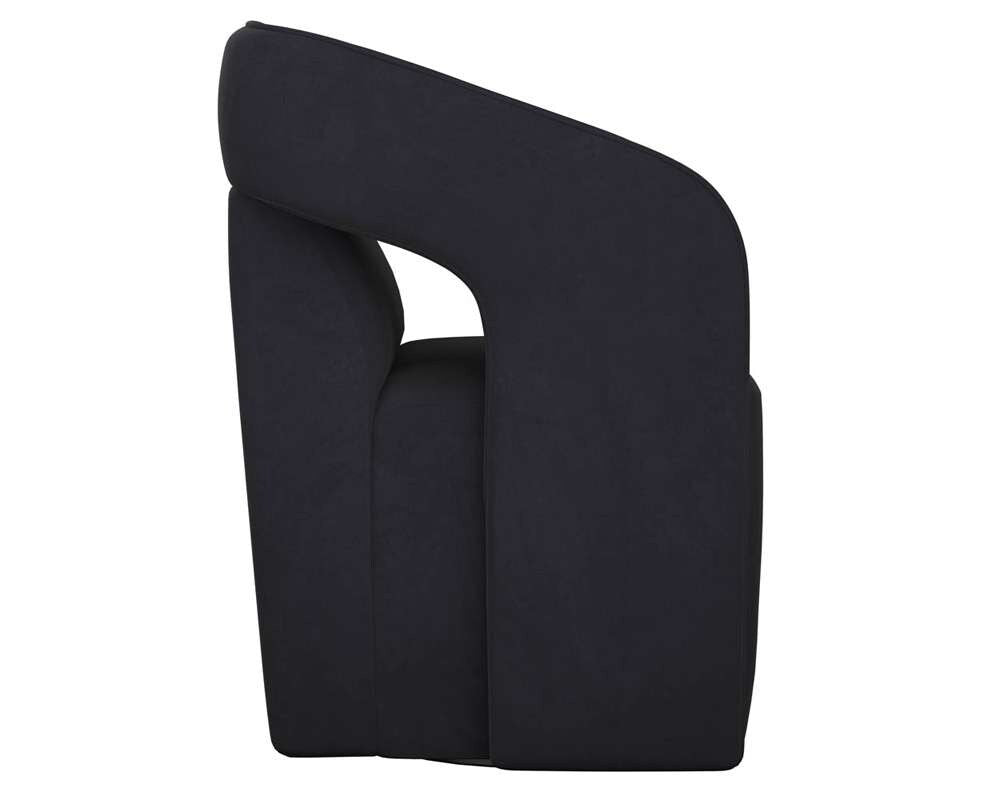 Sunpan - Kendrick Wheeled Dining Armchair - Abbington Black - 110033_SUN veiw 3