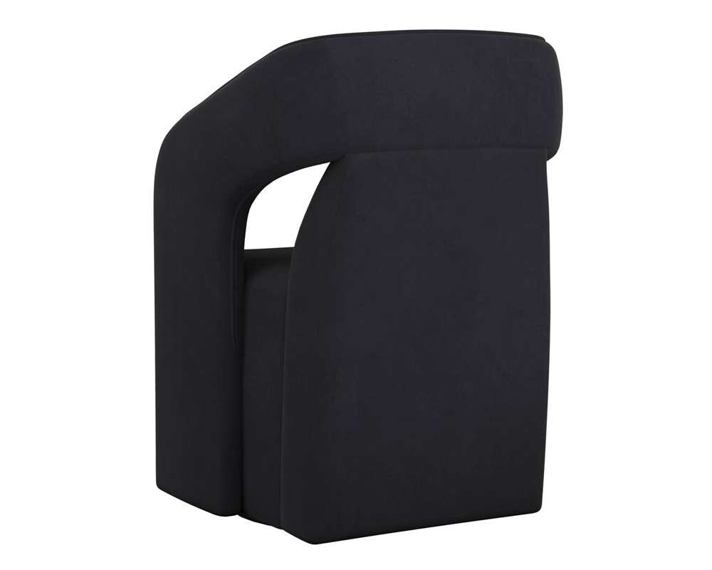 Sunpan - Kendrick Wheeled Dining Armchair - Abbington Black - 110033_SUN veiw 4