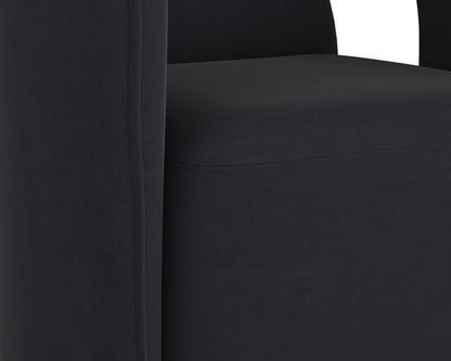 Sunpan - Kendrick Wheeled Dining Armchair - Abbington Black - 110033_SUN view 6
