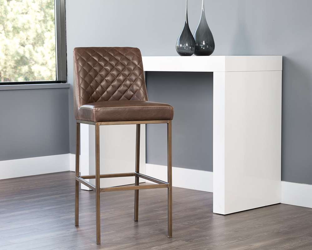 Sunpan - 5West Leighland Barstool - Havana Dark Brown - 104903 veiw 4