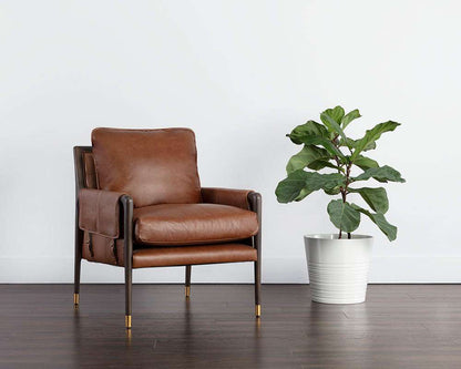 Sunpan - Mauti Armchair - Brown - Shalimar Tobacco Leather - 110571_SUN veiw 5