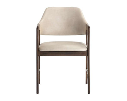 Sunpan - Milton Dining Armchair - Smoke Acacia - Bravo Cream - 105211 veiw 2