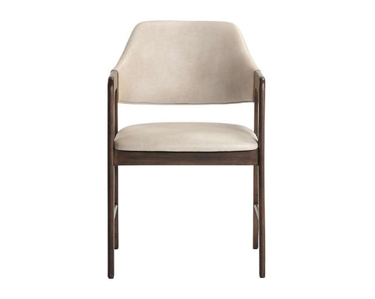 Sunpan - Milton Dining Armchair - Smoke Acacia - Bravo Cream - 105211 veiw 2