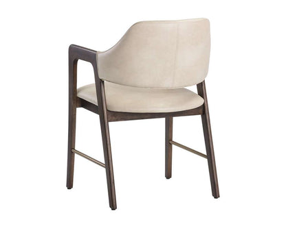Sunpan - Milton Dining Armchair - Smoke Acacia - Bravo Cream - 105211 veiw 4