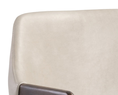 Sunpan - Milton Dining Armchair - Smoke Acacia - Bravo Cream - 105211 view 6