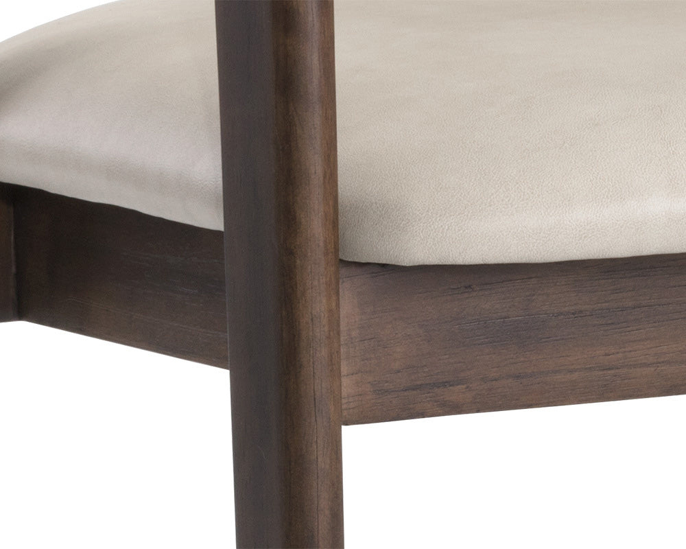 Sunpan - Milton Dining Armchair - Smoke Acacia - Bravo Cream - 105211 view 7