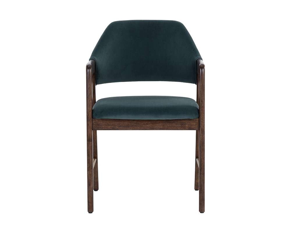 Sunpan - Milton Dining Armchair - Smoke Acacia - Meg Dusty Teal - 109807 veiw 2