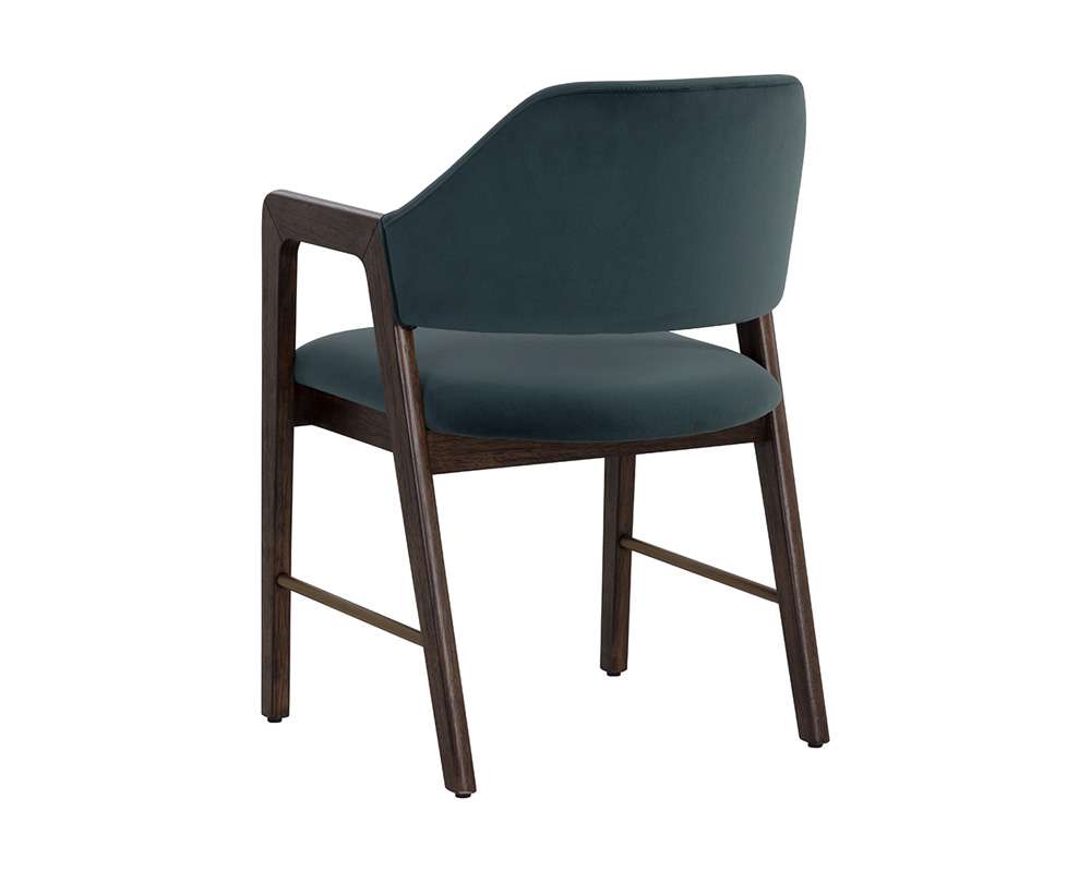 Sunpan - Milton Dining Armchair - Smoke Acacia - Meg Dusty Teal - 109807 veiw 4