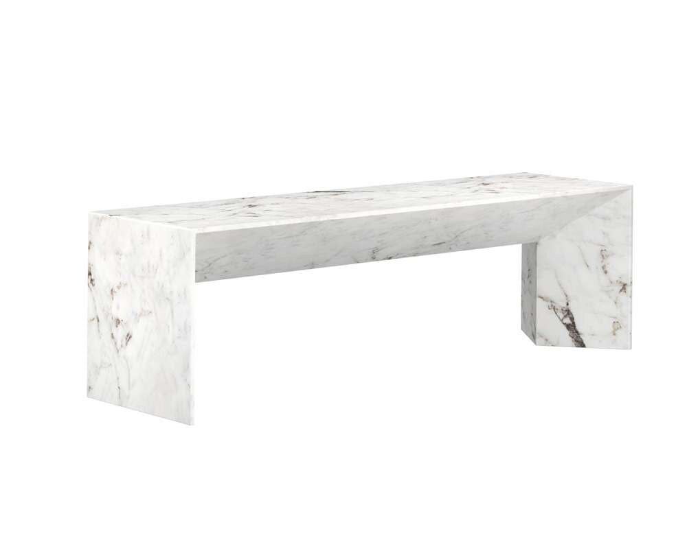 Sunpan - MIXT Nomad Bench - Marble Look - White - 108021 veiw 1