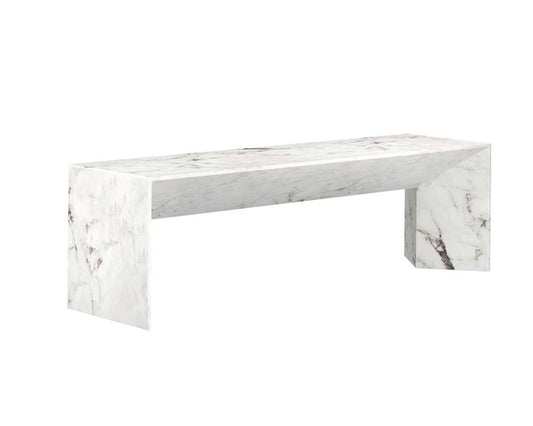 Sunpan - MIXT Nomad Bench - Marble Look - White - 108021 veiw 1