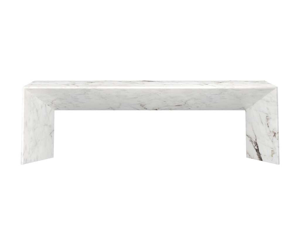 Sunpan - MIXT Nomad Bench - Marble Look - White - 108021 veiw 2