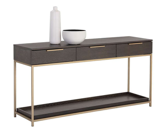 Sunpan - Artezia Rebel Console Table With Drawers  - Gold - Charcoal Grey - 105889 veiw 1