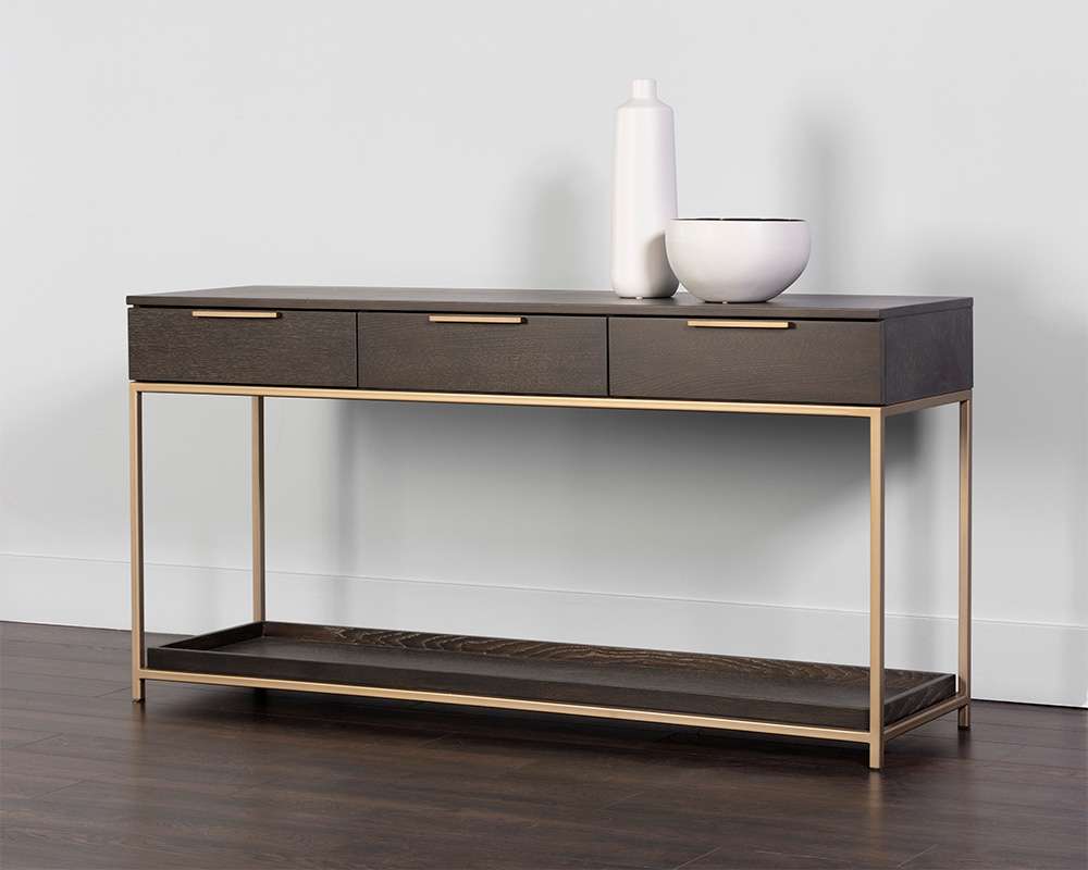 Sunpan - Artezia Rebel Console Table With Drawers  - Gold - Charcoal Grey - 105889 veiw 4