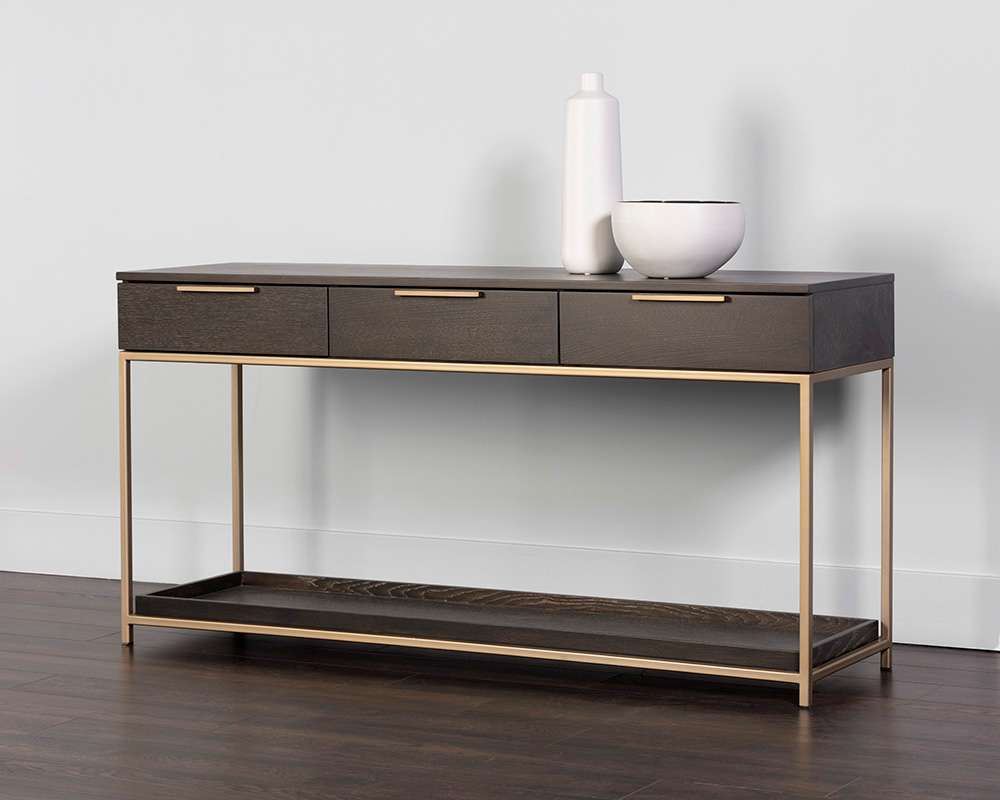 Sunpan - Artezia Rebel Console Table With Drawers  - Gold - Charcoal Grey - 105889 veiw 5