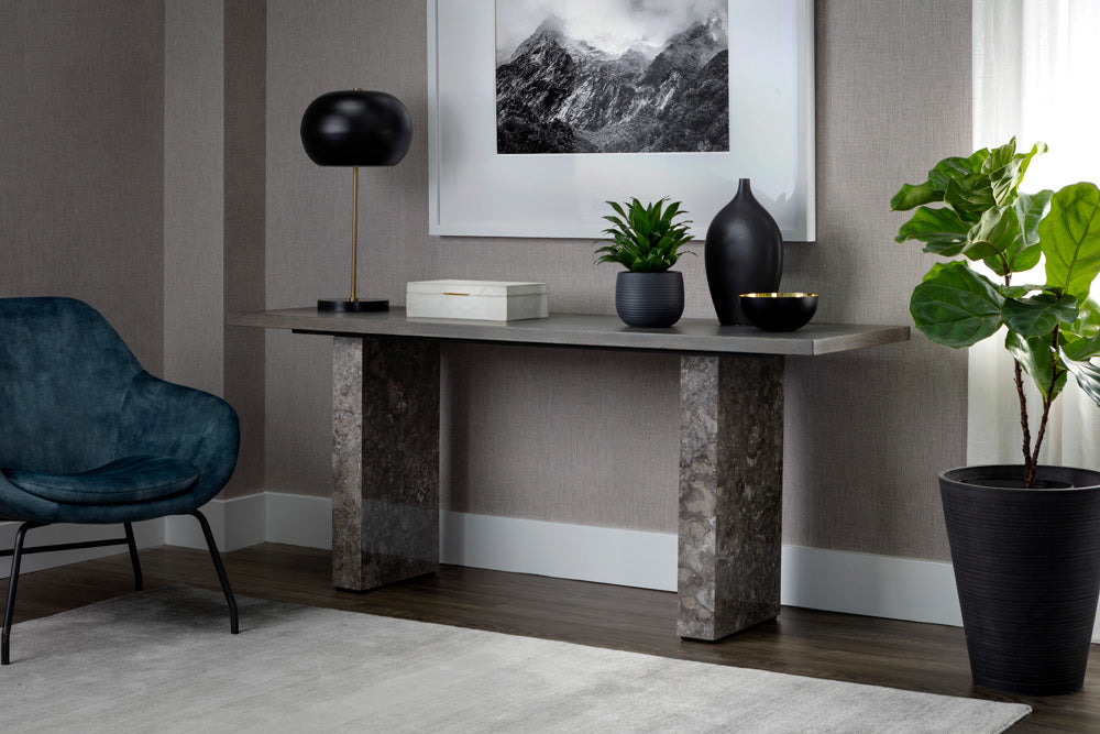 Sunpan - Artezia Rebel Console Table - Grey Marble / Charcoal Grey - 106828 view 4