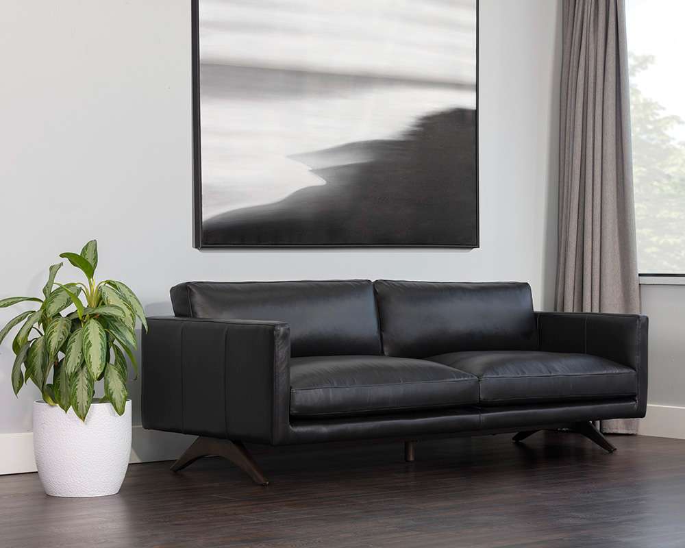 Sunpan - Westport Rogers Sofa - Cortina Black Leather - 110580 veiw 4