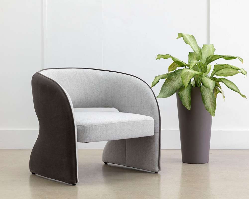 Sunpan - 5West Rosalia Lounge Chair - Mina Light Grey / Meg Ash - 109584 veiw 5