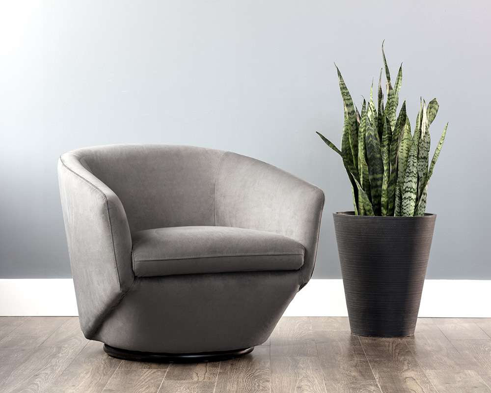 Sunpan - 5West Treviso Swivel Lounge Chair - Antonio Charcoal - 105299 veiw 5