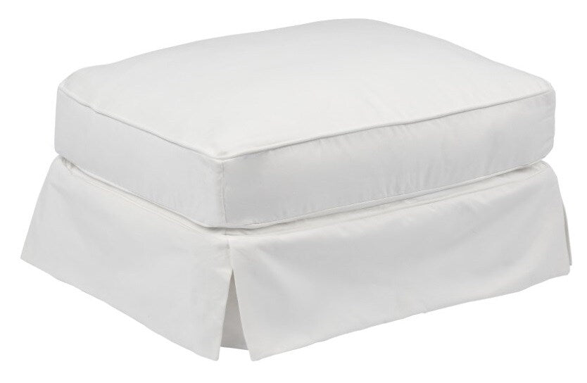 Sunset Trading - Americana Slipcovered Ottoman Performance White - SU-108530-391081 veiw 1