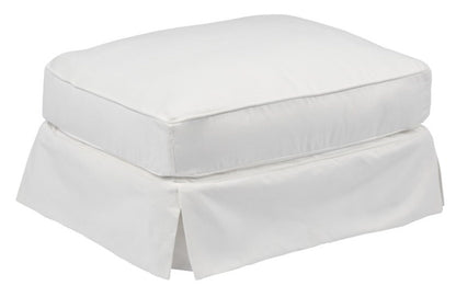 Sunset Trading - Americana Slipcovered Ottoman Performance White - SU-108530-391081 veiw 1