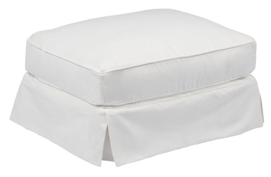 Sunset Trading - Americana Slipcovered Ottoman Performance White - SU-108530-391081 veiw 1