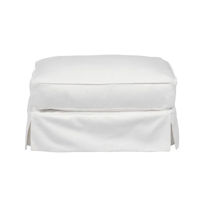 Sunset Trading - Americana Slipcovered Ottoman Performance White - SU-108530-391081 veiw 2