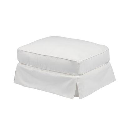 Sunset Trading - Americana Slipcovered Ottoman Performance White - SU-108530-391081 veiw 3