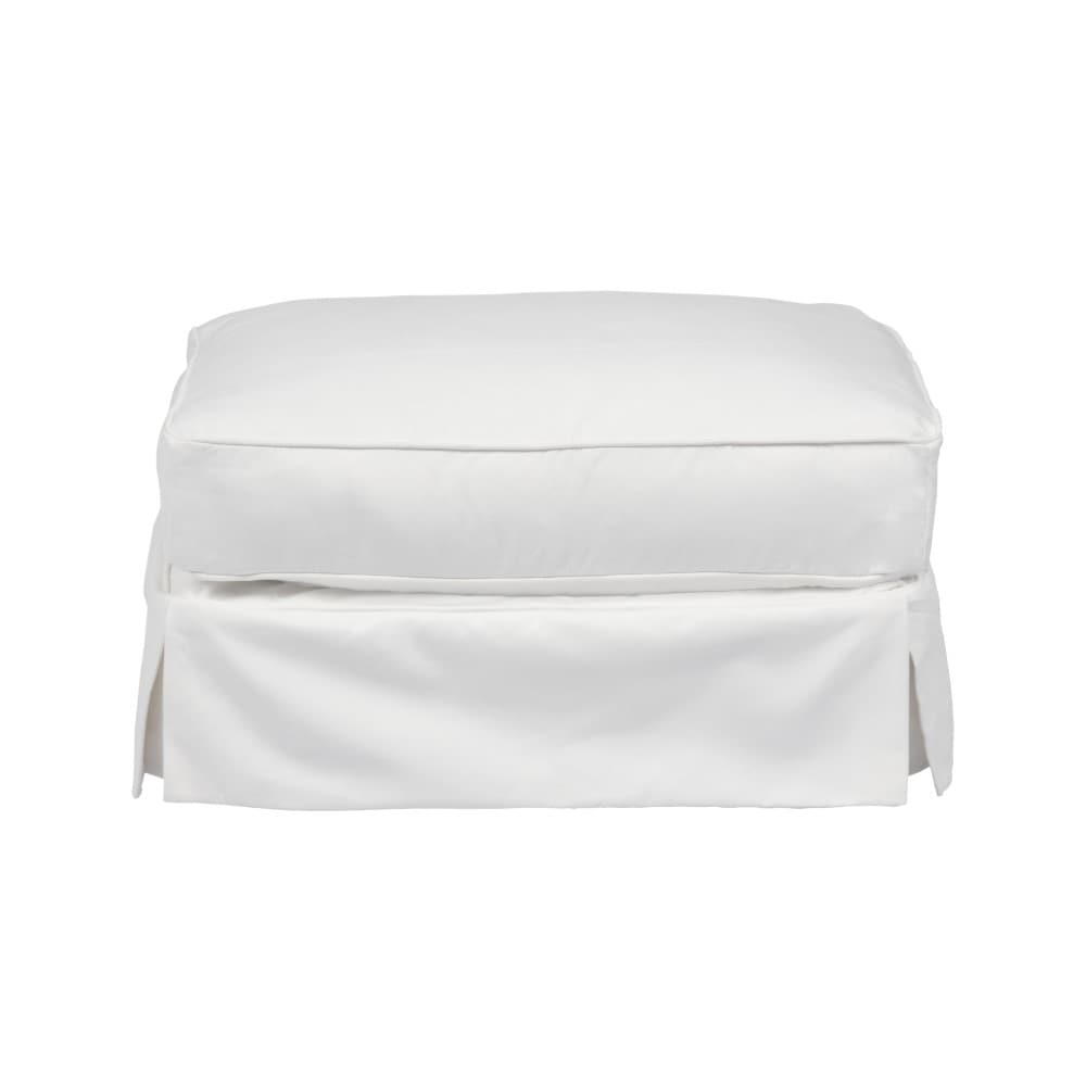 Sunset Trading - Americana Slipcovered Ottoman In Warm White - SU-108530-423080 veiw 2