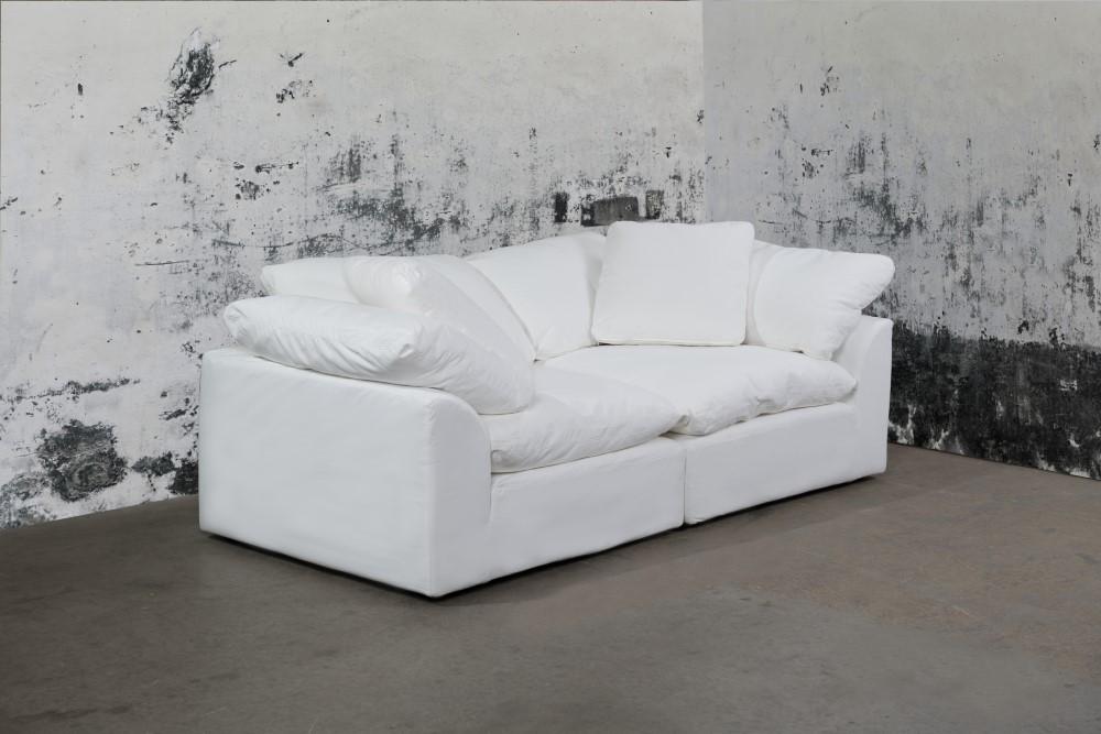 Sunset Trading - Contemporary Puff Collection 2PC Modular Sectional Sofa White - SU-1458-81-2C veiw 1