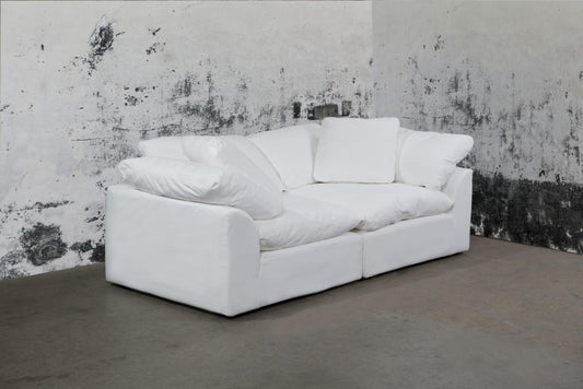 Sunset Trading - Contemporary Puff Collection 2PC Modular Sectional Sofa White - SU-1458-81-2C veiw 1